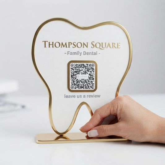 Dental Clinic QR Code Stand for Payment Google Reviews and Social Media