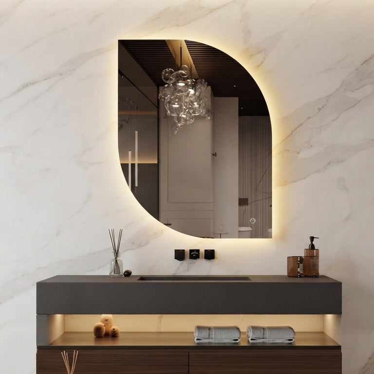 Modern and Stylish Irregular LED Wall Mirror