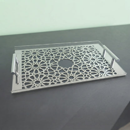 Golden & Silver Acrylic Decorative Tray