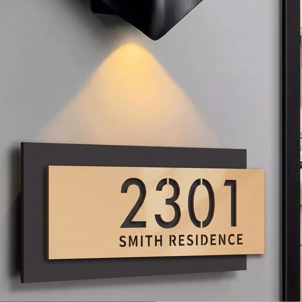 Modern Custom Nameplate | Personalized Home Sign