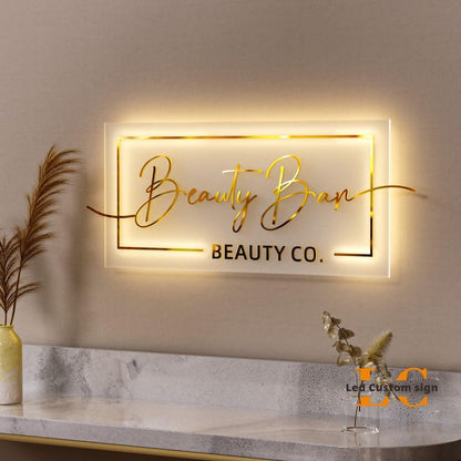 Custom Acrylic Business Logo Sign | With LED & Without LED