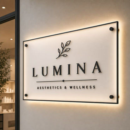 Custom Acrylic Business Logo Sign | With LED & Without LED