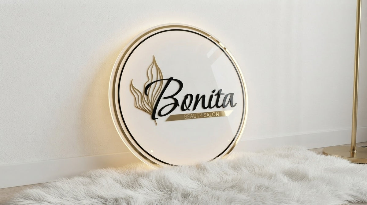 Custom  Acrylic Business Logo Sign | With LED & Without LED