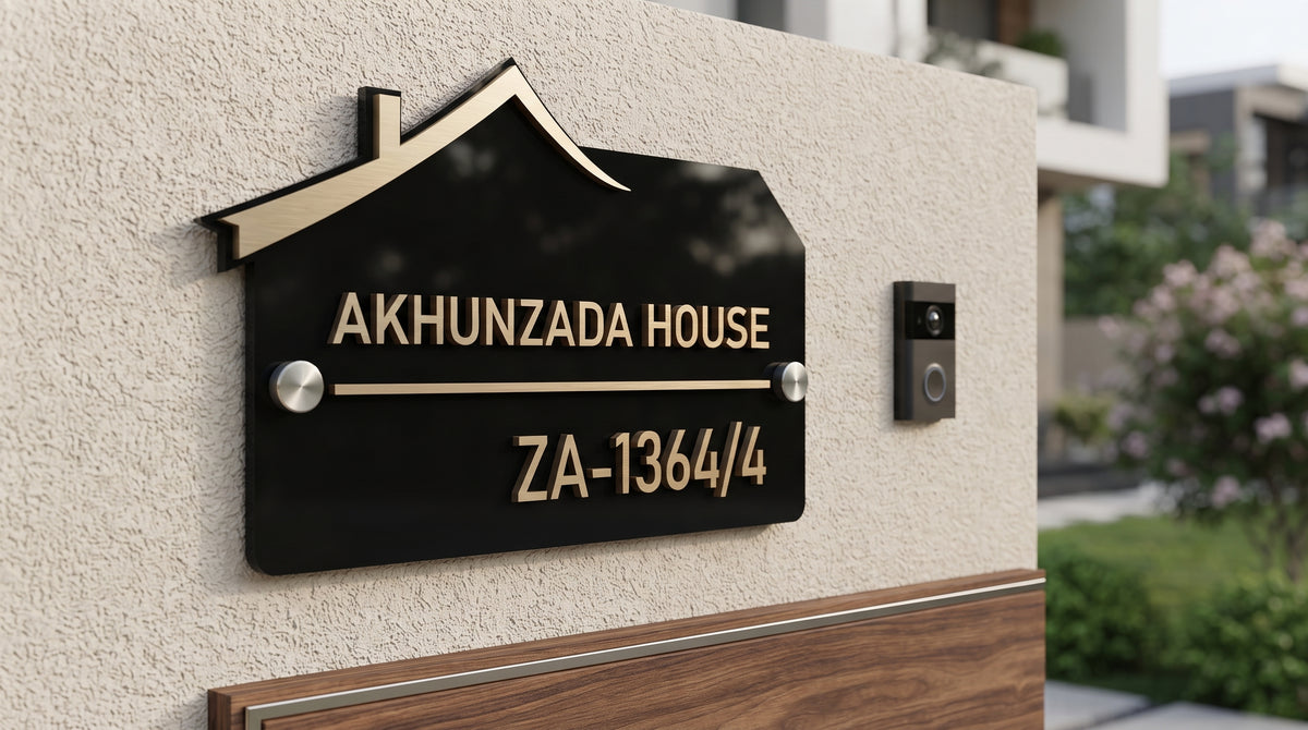 Modern Custom Nameplate | Personalized Home Door Sign