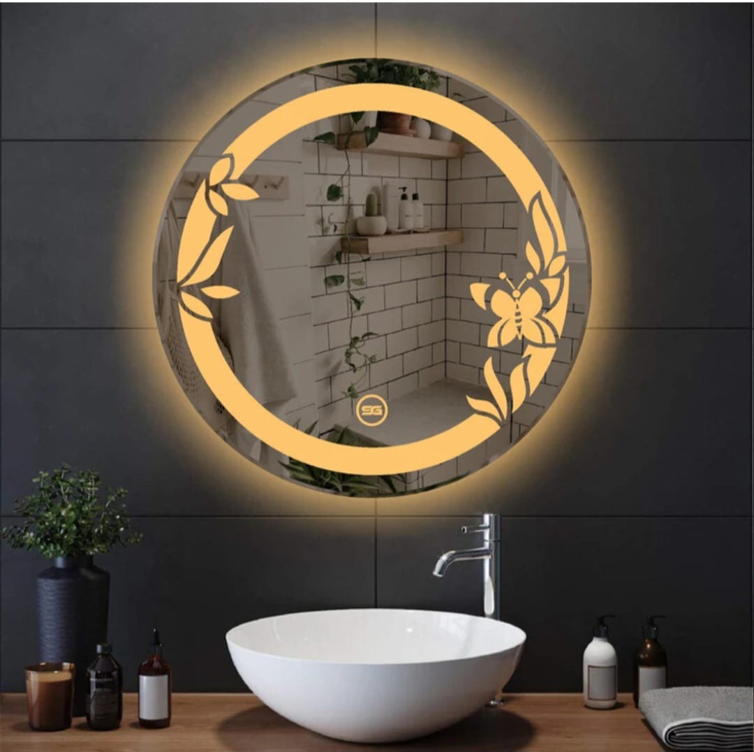 Premium Round LED Mirror – Double Light Dimmable | Touch Sensor Mirror