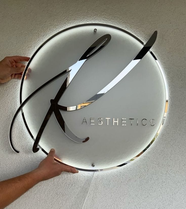 Custom  Acrylic Business Logo Sign | With LED & Without LED