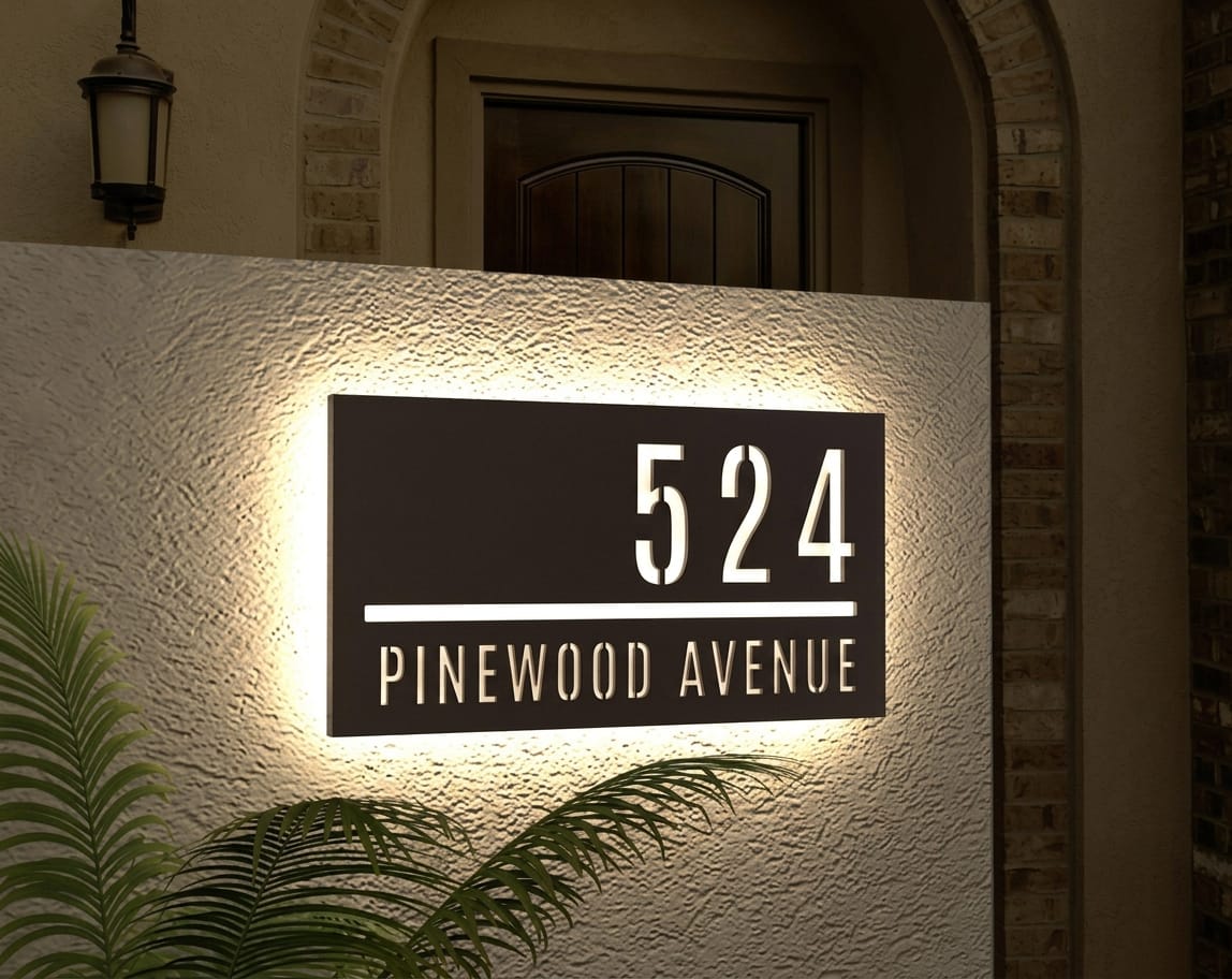 Elegant Custom Nameplate | Personalized Home Sign