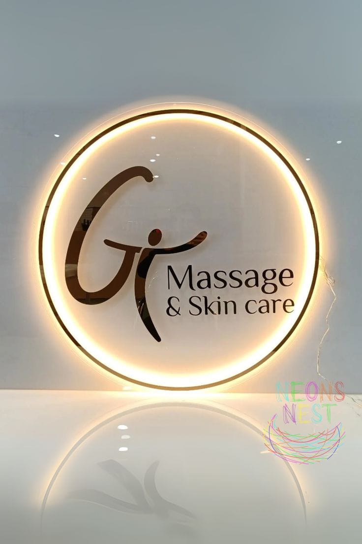 Custom  Acrylic Business Logo Sign | With LED & Without LED