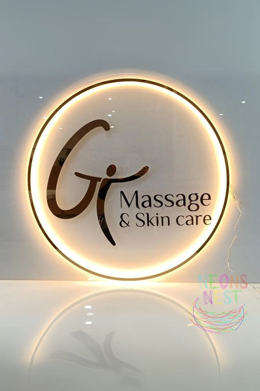 Custom  Acrylic Business Logo Sign | With LED & Without LED