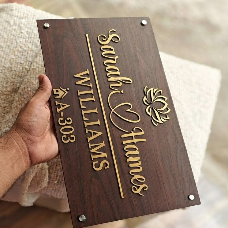 Stylish Custom Nameplate | Personalized Door Sign