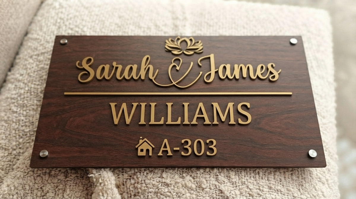 Stylish Custom Nameplate | Personalized Door Sign