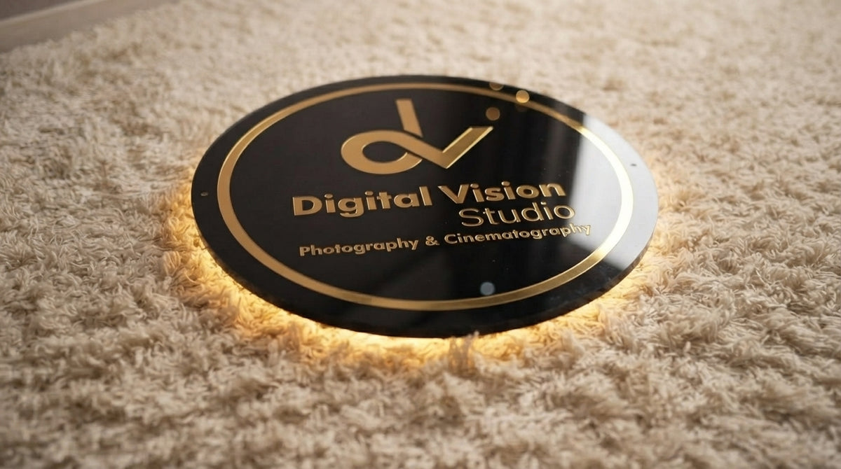 Custom 2x2 Acrylic Business Logo Sign | With LED & Without LED