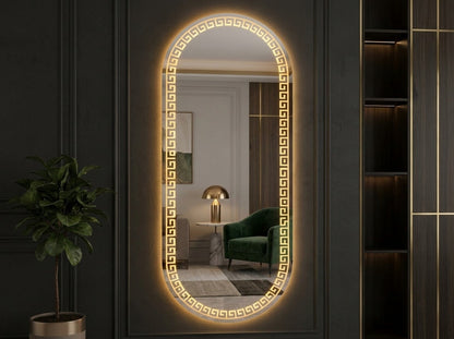 Luxury Dimmable Double LED Mirror with Touch Sensor | Capsule Shape Full Length Mirror