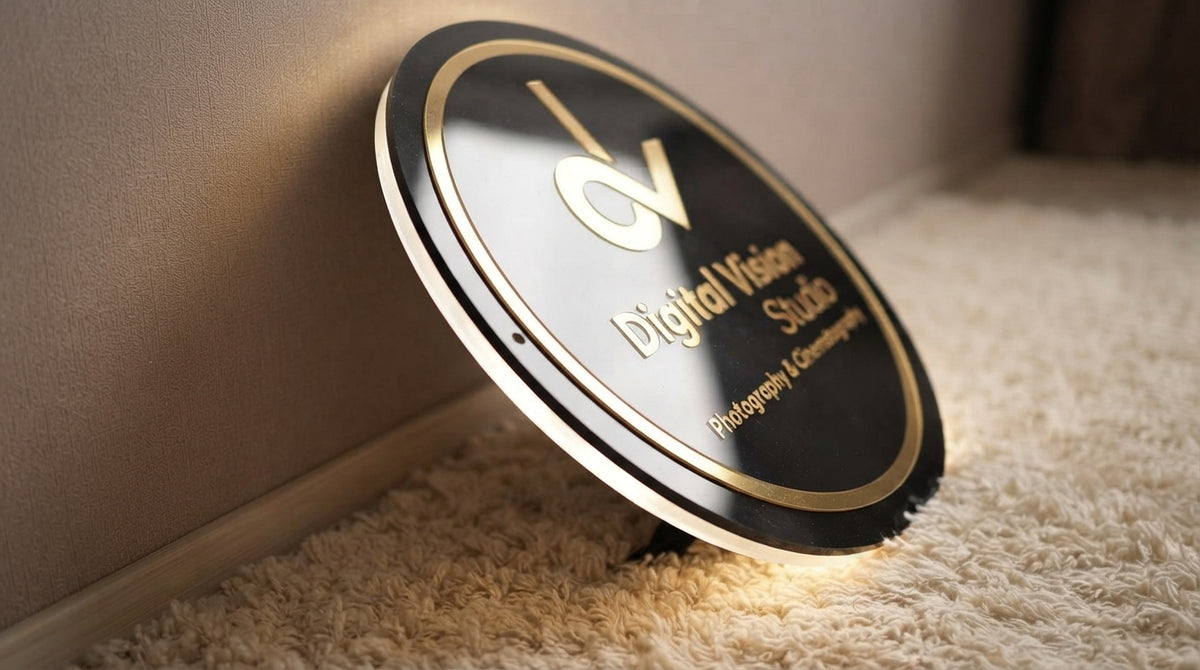 Custom 2x2 Acrylic Business Logo Sign | With LED & Without LED