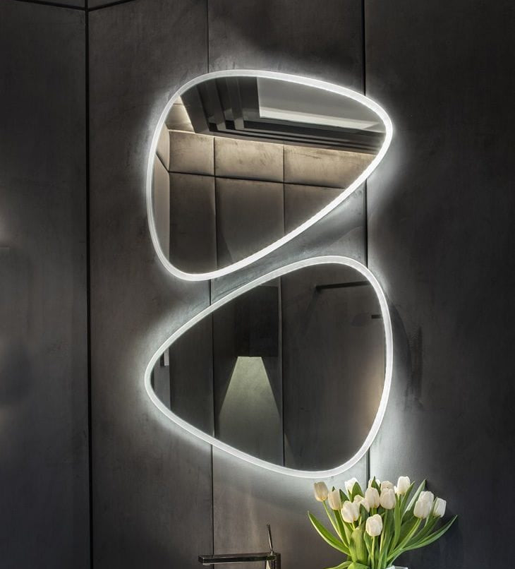 Contemporary Touch Sensor LED Mirror – Dimmable Single & Double Light | IQ Homes