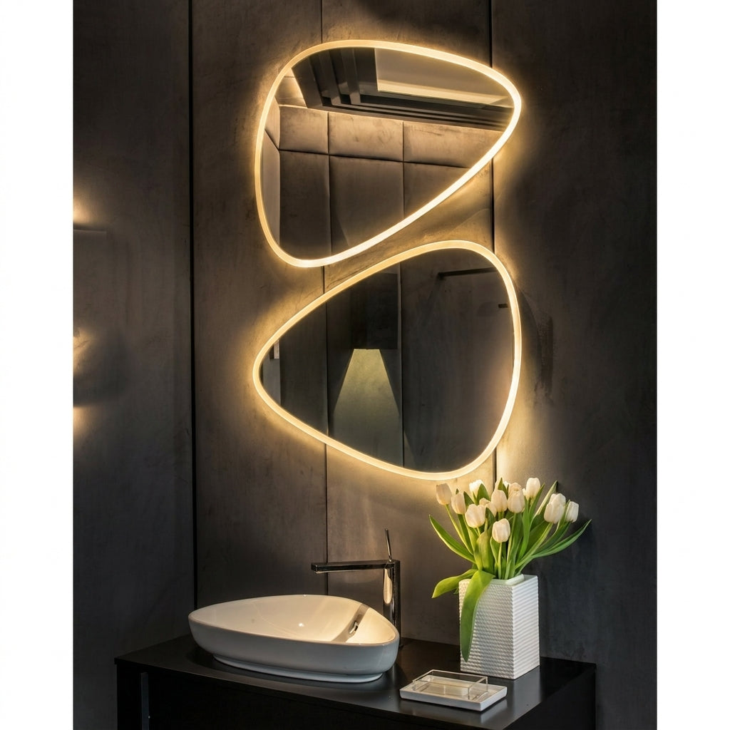 Contemporary Touch Sensor LED Mirror – Dimmable Single & Double Light | IQ Homes