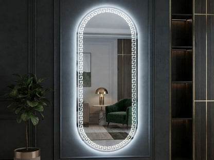 Luxury Dimmable Double LED Mirror with Touch Sensor | Capsule Shape Full Length Mirror