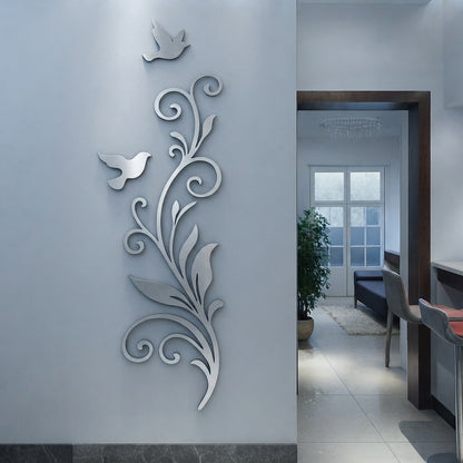 Acrylic Vine Branch & Bird Wall Decor