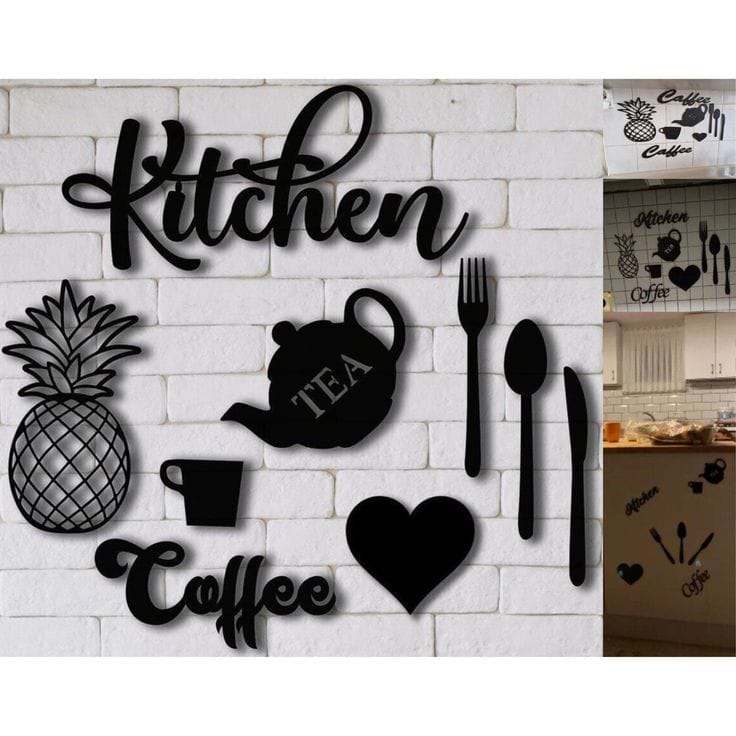 Kitchen Theme Acrylic Wall Decor Set
