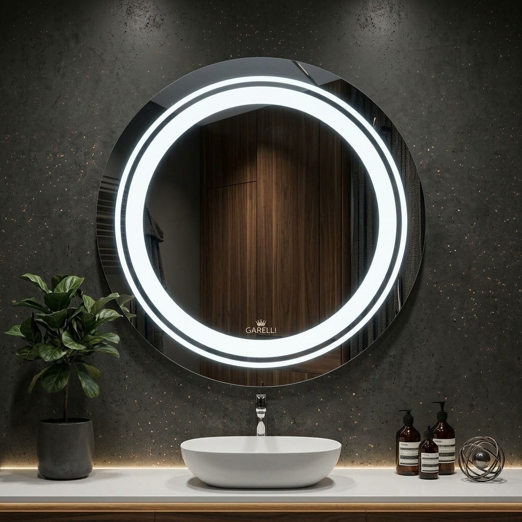 Stylish Round LED Dressing Mirror - LED Glow