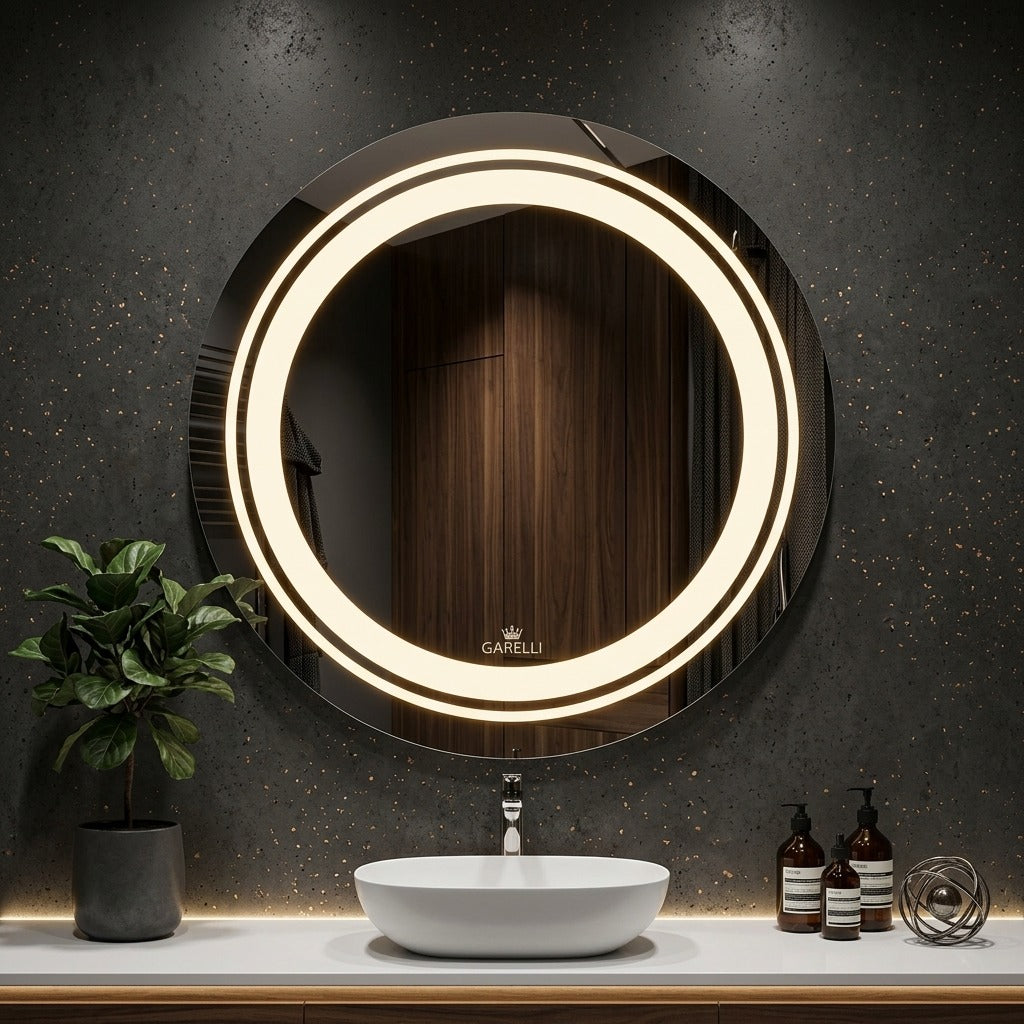 Stylish Round LED Dressing Mirror - LED Glow