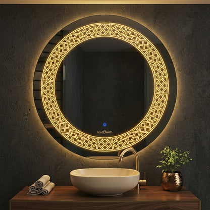 Round LED Wall Mirror - Double LED Glow