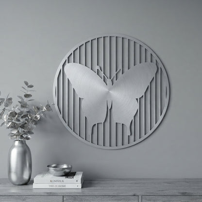 Circular Butterfly Silhouette Acrylic Wall Decor