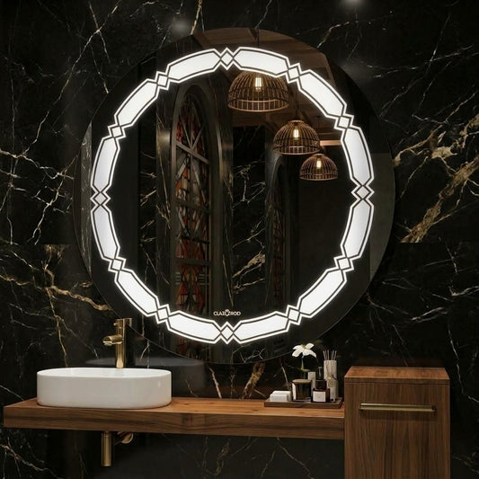 Elegant Round LED Mirror - Touch Control