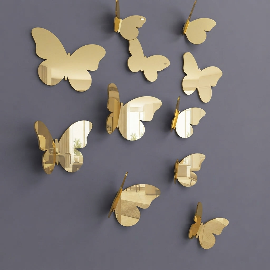 3D Acrylic Butterfly Wall Decor Set 11 pieces