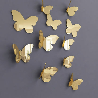 3D Acrylic Butterfly Wall Decor Set 11 pieces