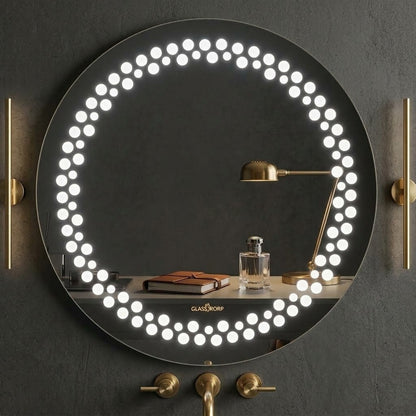 Premium Round LED Mirror - Dimmable Double Glow