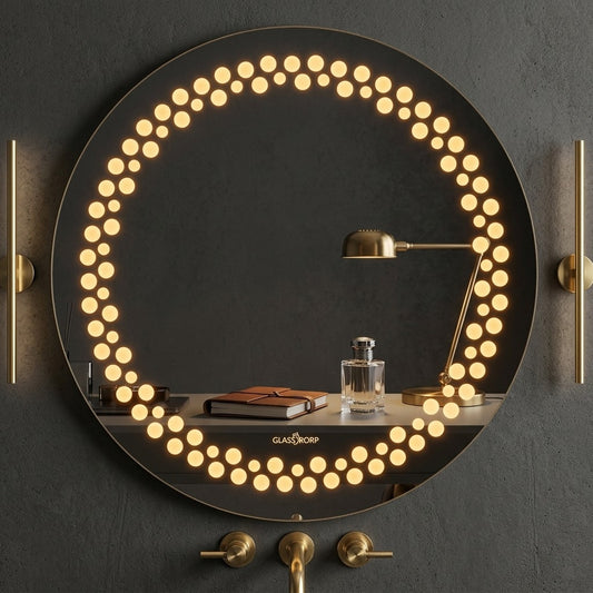 Premium Round LED Mirror - Dimmable Double Glow