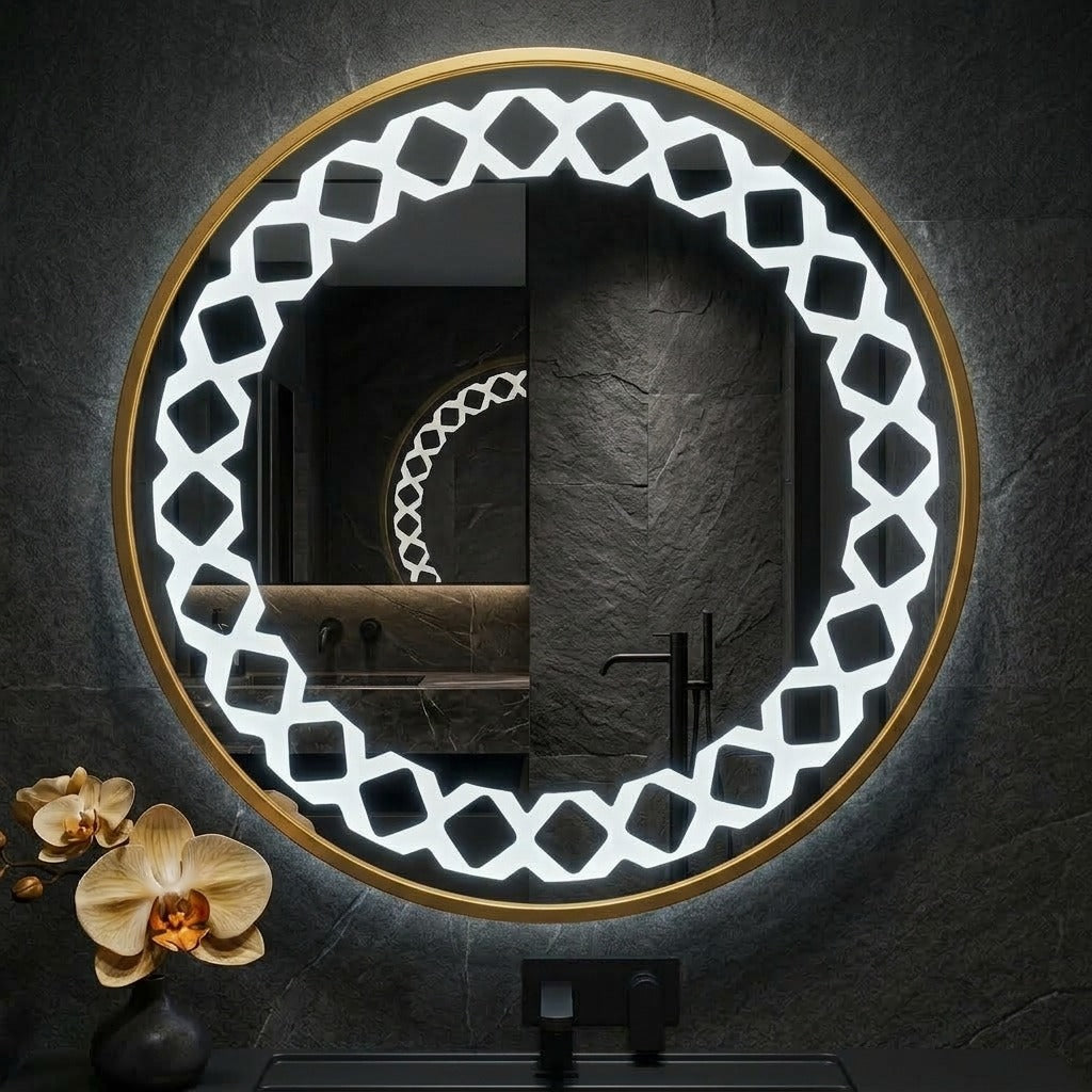 Modern Round LED  Mirror – Touch Sensor & Dimmable
