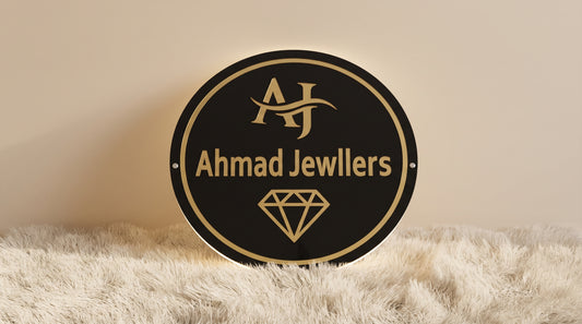 Custom 2x2 Acrylic Business Logo Sign | With LED & Without LED