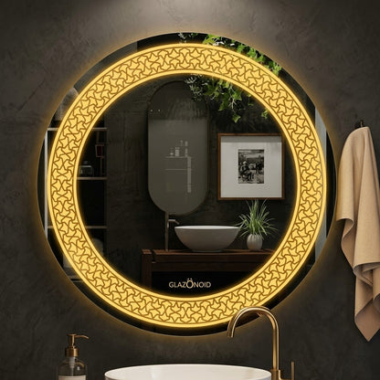Round LED Wall Mirror -  Double LED Glow