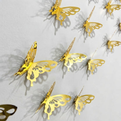 Golden & Silver 3D Acrylic Butterfly Wall Decor