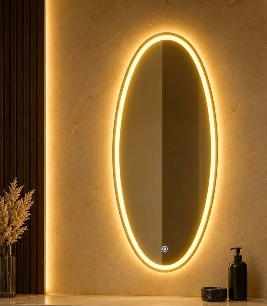 LED Wall Mirror – Double LED Dimmable | Warm White Touch Sensor Rectangular Mirror