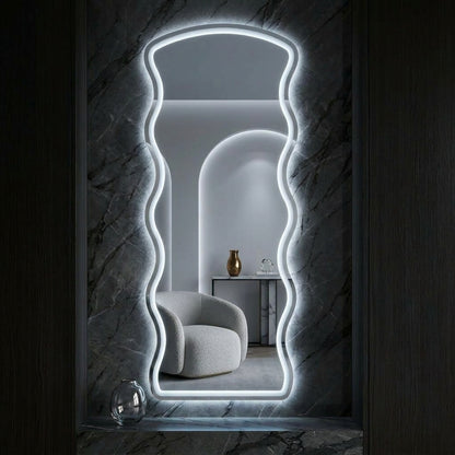 LED Wall Mirror Dimmable Double Light – Gold & Warm White | Touch Sensor Dressing Mirror