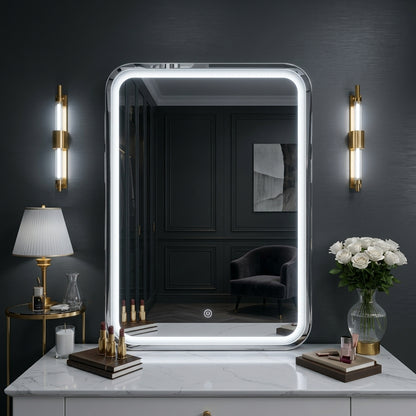 LED Wall Mirror Dimmable Double Light – Soft Warm White | Modern Rectangular Dressing & Bathroom Mirror
