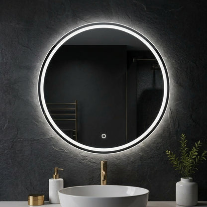 2x2 LED Wall Mirror – Dimmable Double Light | Soft Warm White Round Mirror