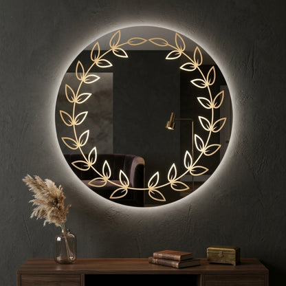 Elegant Round LED Mirror - Touch sensor