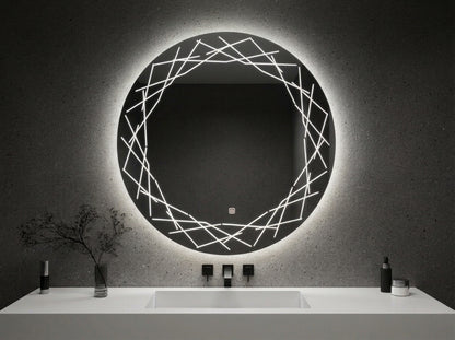 Elegant Round LED Mirror with Touch Control – Dimmable Single & Double Light