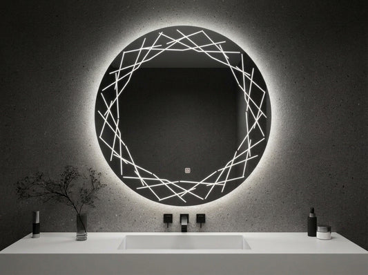 Elegant Round LED Mirror with Touch Control – Dimmable Single & Double Light