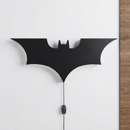 🦇 Black Batman Logo LED Light-Up Wall Decoration