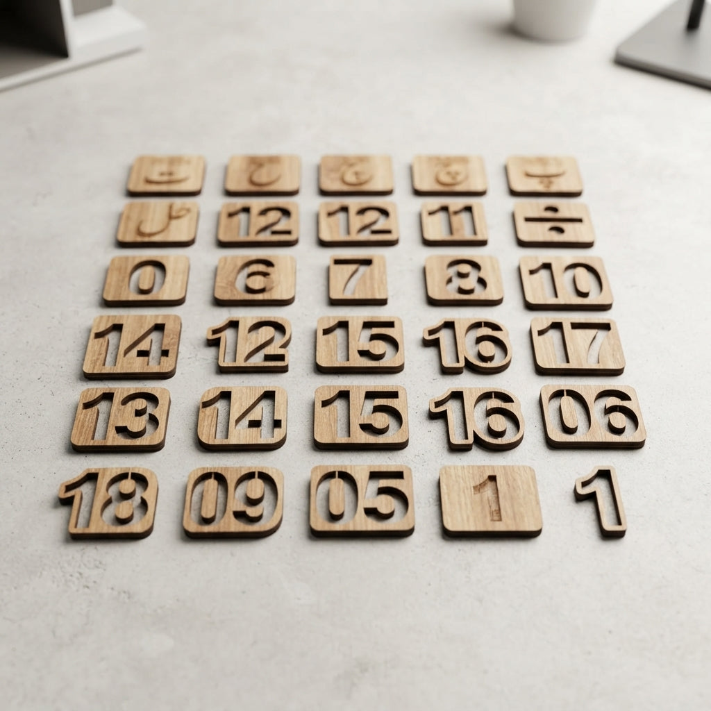 Stylish Kids Learning Stencils Alpha Numeric DMAS Mathematics Wooden Puzzle toys
