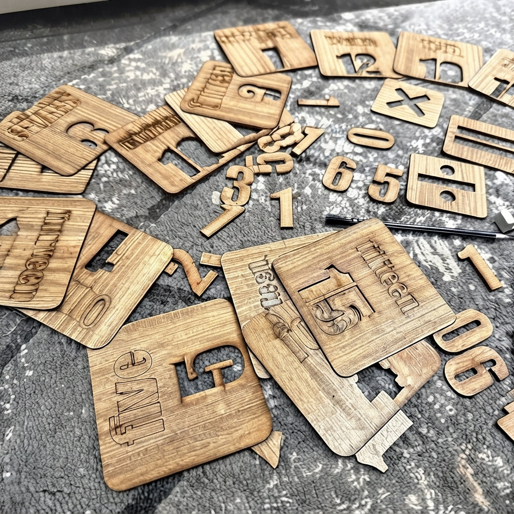 Stylish Kids Learning Stencils Alpha Numeric DMAS Mathematics Wooden Puzzle toys