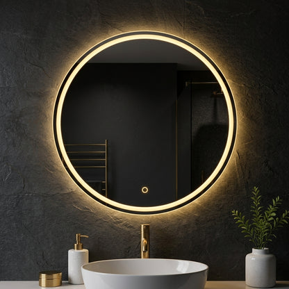 2x2 LED Wall Mirror – Dimmable Double Light | Soft Warm White Round Mirror