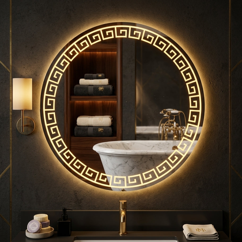 Luxury Round LED Mirror  - Touch Sensor & Dimmable