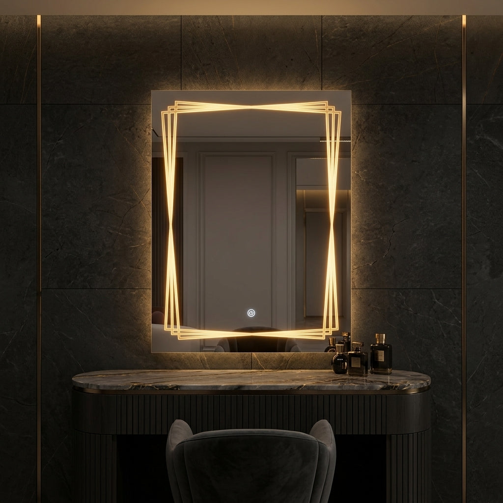LED Wall Mirror – Double LED Dimmable | Warm White Touch Sensor Vanity Mirror