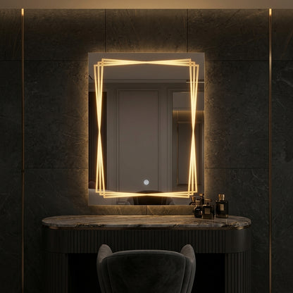 LED Wall Mirror – Double LED Dimmable | Warm White Touch Sensor Vanity Mirror